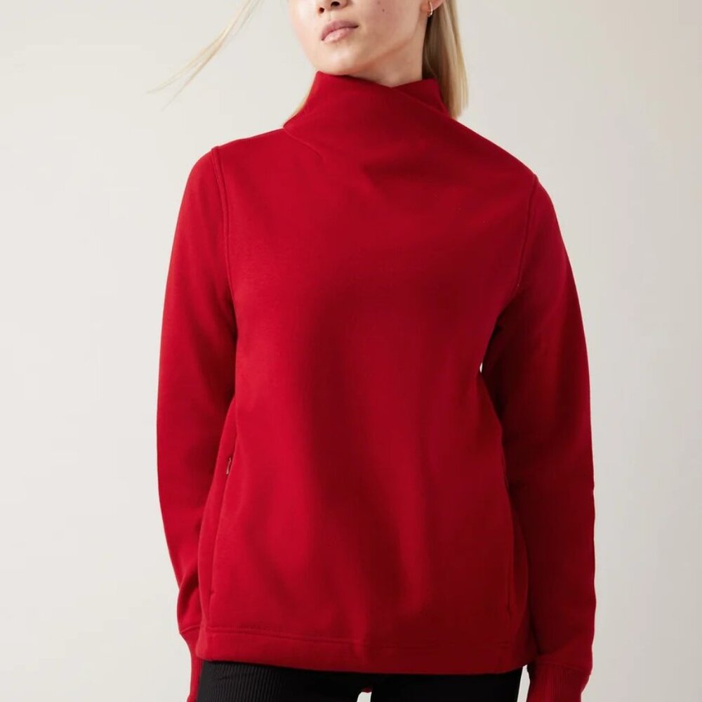 ATHLETA Cozy Karma Twist Neck Black Sweatshirt SIZE XS